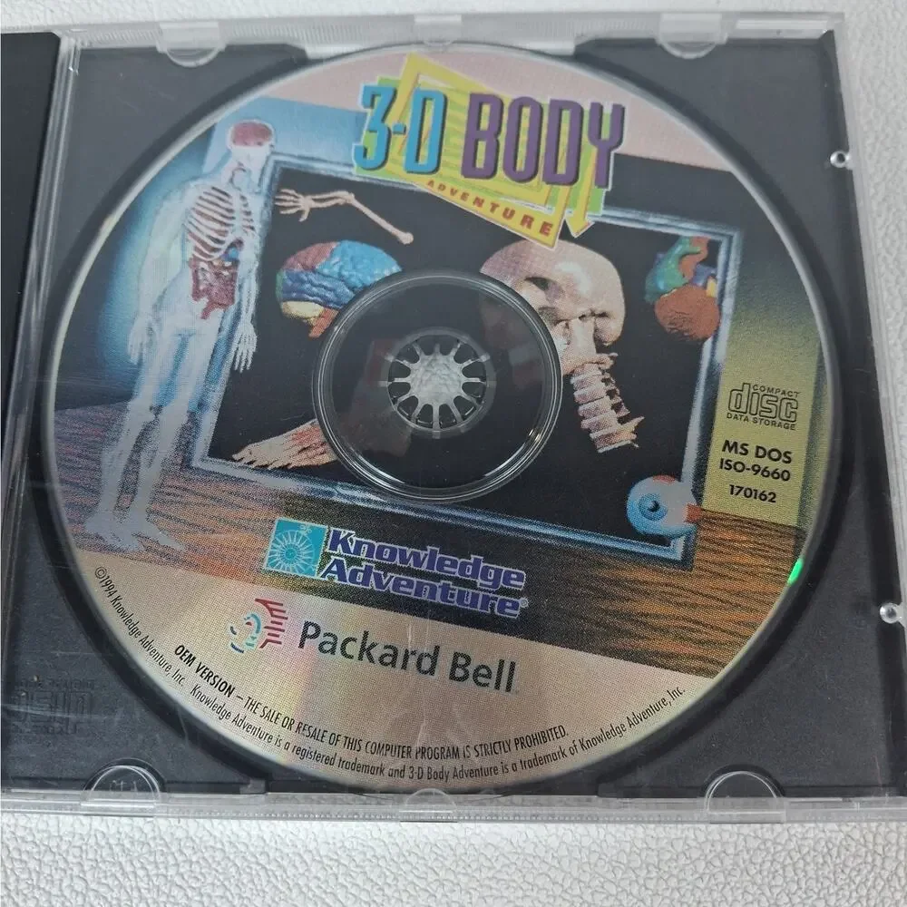 Vtg Packard Bell CD-ROM Game Lot 3-D Body Dinosaur Kids Zoo Space 3D Glasses